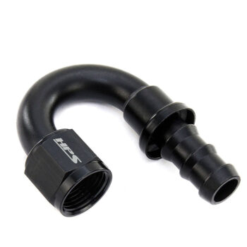 HPS Push-on Hose End to AN Female Fitting [180 Degree] [-8] (Aluminum, Black)