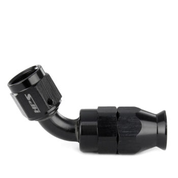 HPS Compression Teflon Hose End to AN Female for Stainless Steel Reinforced PTFE Hose Fitting [60 Degree] [-4] (Aluminum, Black)
