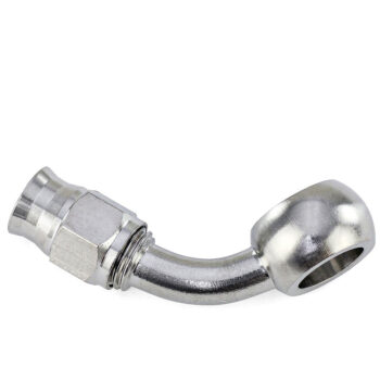 HPS Compression Teflon Hose End to AN Female with Banjo for PTFE Hose Fitting [60 Degree] [-3] (Stainless Steel, Silver)