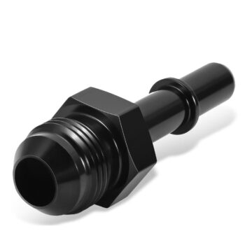 BFC Push-on Hose End (Quick-Disconnect) to AN Male Fuel Line EFI Fitting Adapter [Straight] [-6 to 3/8" Barb] [Black]