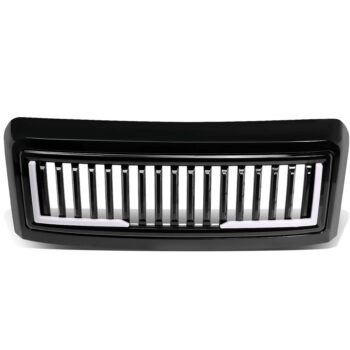 Black Glossy Badgeless Vertical Slat Style Front Grille w/LED For 08-10 F-250 SD