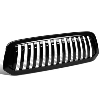 Black Glossy Badgeless Vertical Slat Style Front Grille For 13-18 Ram 1500