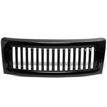 Black Glossy Badgeless Vertical Slat Style Front Grille For 09-14 Ford F-150
