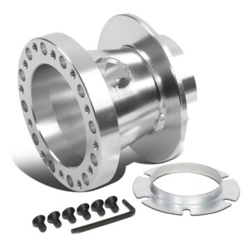 Silver 70/74mm 6-Bolt Aluminum Race Steering Wheel Hub Adapter For 80-05 Camaro