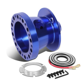 Blue 70/74mm 6-Bolt Aluminum Race Steering Wheel Hub Adapter For 84-04 Mustang