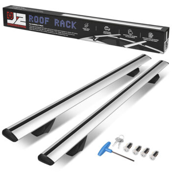 J2 38"-55" Aluminum Silver Top Roof Rack Cross Bar w/Lock For Raise Rail