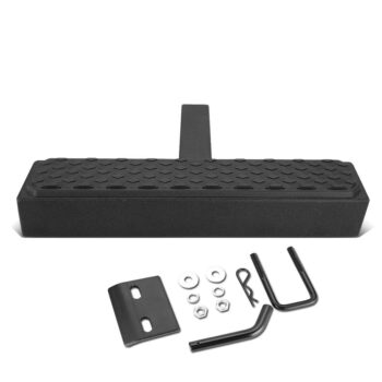 18.5" Wide Flat Rectangular Board (Diamond Pattern Pad) Trailer Towing Hitch Receiver Step For 2" Receiver
