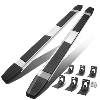 (79" Flat Step/5.25 Cap Metal) Running Board Nerf Bar For 09-18 Ram 1500/19+ Ram 1500 Classic [Extended Cab]