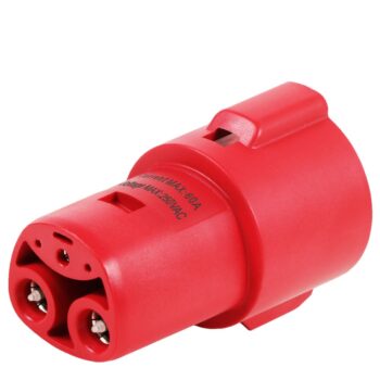 Red J1772 Female Charger Connector Charging Adapter (Support Level 1 & 2) For Tesla Model 3/S/X/Y
