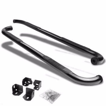 (90 Bend End Black) Running Board Nerf Bar For 04-12 Chevrolet Colorado/GMC Canyon/06 Isuzu i-280/07-08 i-370 [Extended Cab]