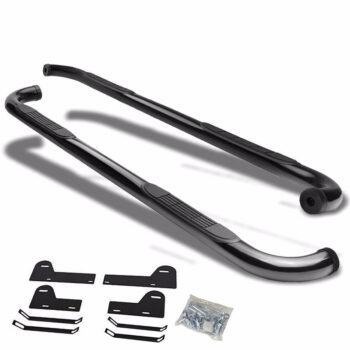 (90 Bend End Black) Running Board Nerf Bar For 06-08 Dodge Ram 1500/06-09 Dodge Ram 2500 3500 [Extended Crew Cab (Mega)]