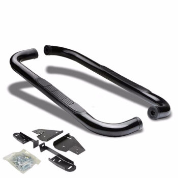 (90 Bend End Black) Running Board Nerf Bar For 09+ Ram 1500/2500/3500 [Standard Cab]