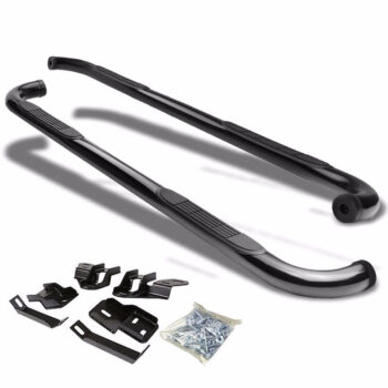 (90 Bend End Black) Running Board Nerf Bar For 09-18 Ram 1500 2500 3500/19+ Ram 1500 Classic [Crew Cab]