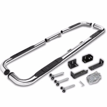 (90 Bend End Metal) Running Board Nerf Bar Length Adjustable [Extended Cab and Crew Cab]