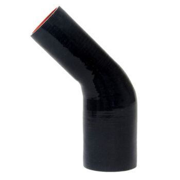 HPS 4" - 4.5" (102mm - 114mm) ID, 6" L 4Ply Silicone 45 Degree Elbow Hose Black