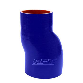 HPS 4" - 4.5" (102mm - 114mm) ID, 6" L Silicone 1/2" Offset Hose Reducer Blue